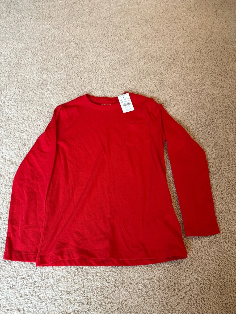 Crewcuts Red Long-Sleeve Pocket Tee